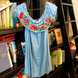 H&M Off the shoulder denim dress
